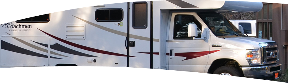 Banner image showing close up of an RV