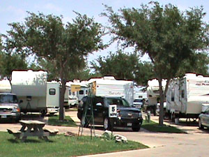 RVs parked at campgrounds